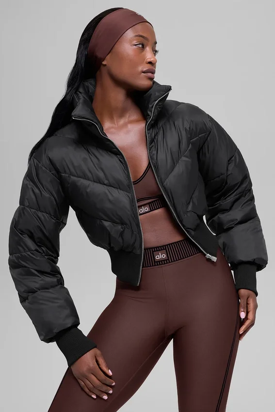 Cropped Atmosphere Puffer - Black
