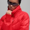 Cropped Atmosphere Puffer - Bright Red