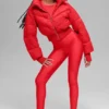 Cropped Atmosphere Puffer - Bright Red