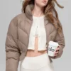 Cropped Atmosphere Puffer - Chai Latte