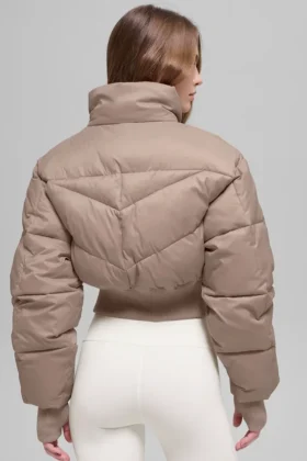 Cropped Atmosphere Puffer – Chai Latte