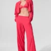 Cropped Breezy Full-Zip Cover up - Candy Red