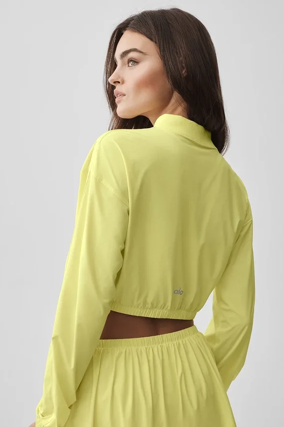 Cropped Breezy Full-Zip Cover up - Sunshine