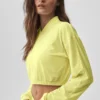 Cropped Breezy Full-Zip Cover up - Sunshine