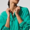 Cropped Breezy Full-Zip Hoodie - Spruce Green