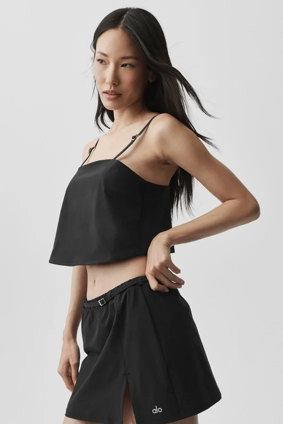 Cropped Connection Tank - Black