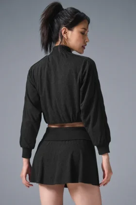 Cropped Doubles Only Full Zip Jacket – Black