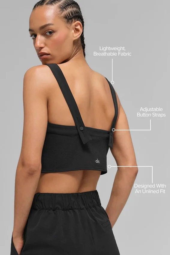 Cropped Dreamscape Tank - Black