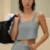 Cropped Dreamscape Tank - Lunar Grey