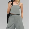 Cropped Dreamscape Tank - Lunar Grey