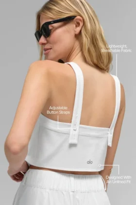 Cropped Dreamscape Tank – White