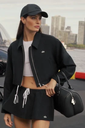 Cropped Fan Favorite Full Zip Jacket - Black