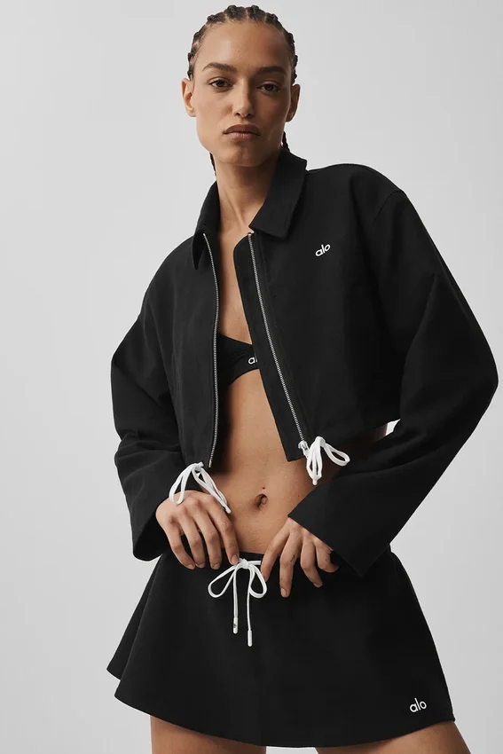 Cropped Fan Favorite Full Zip Jacket - Black