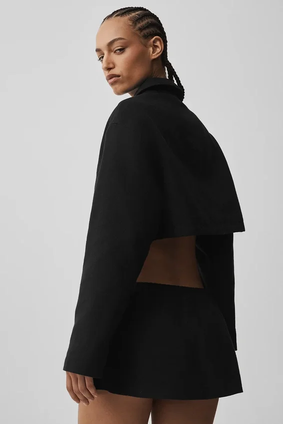 Cropped Fan Favorite Full Zip Jacket - Black