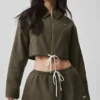 Cropped Fan Favorite Full Zip Jacket - Olive Tree