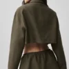 Cropped Fan Favorite Full Zip Jacket - Olive Tree