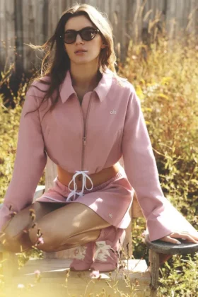 Cropped Fan Favorite Full Zip Jacket - Vintage Pink