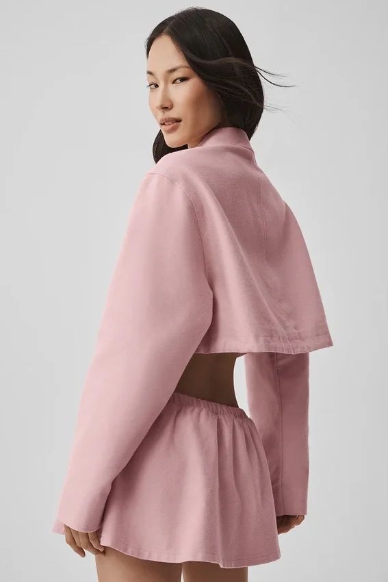 Cropped Fan Favorite Full Zip Jacket - Vintage Pink