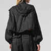 Cropped Game Time Full Zip Jacket - Black