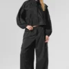 Cropped Game Time Full Zip Jacket - Black