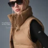 Cropped Gold Rush Puffer Vest - Toasted Almond