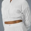 Cropped Micro Plisse Jacket - White