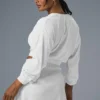 Cropped Micro Plisse Jacket - White