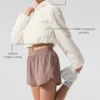 Cropped Mountain Peak Full-Zip Hoodie - Ivory