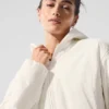 Cropped Mountain Peak Full-Zip Hoodie - Ivory