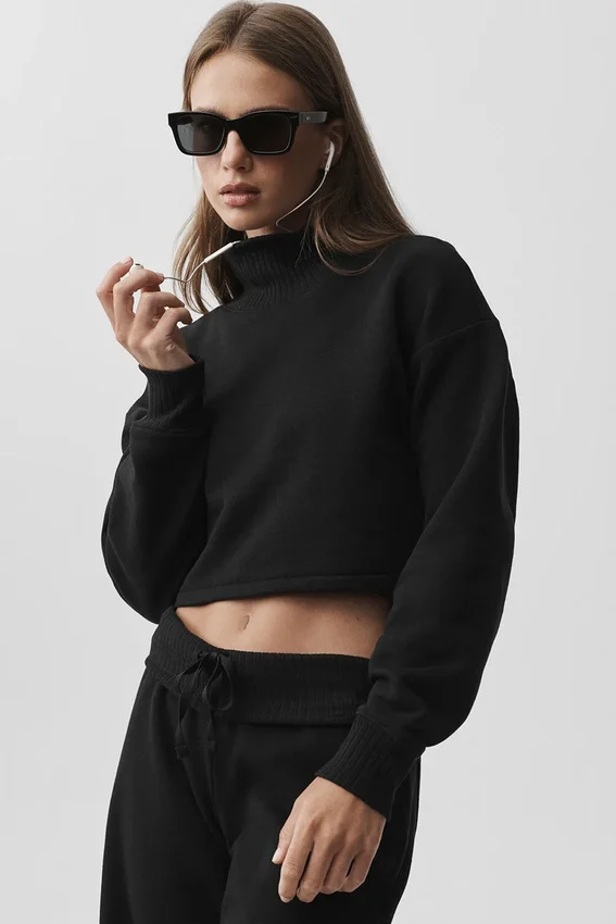 Cropped Serenity Coverup - Black