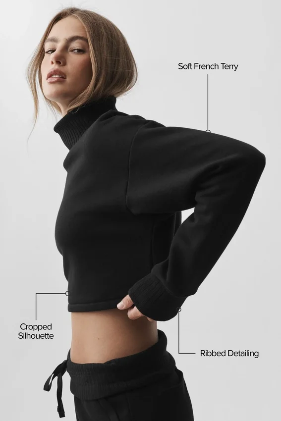 Cropped Serenity Coverup - Black