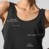 Cropped Sport Star Tank - Black