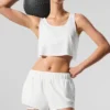 Cropped Sport Star Tank - White