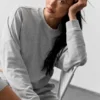 Cropped Sway Crew Neck Pullover - Athletic Heather Grey