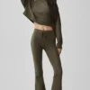 Cropped Sway Crew Neck Pullover - Olive Tree