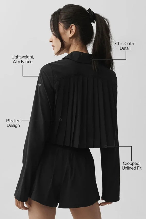 Cropped Unmatched Long Sleeve - Black