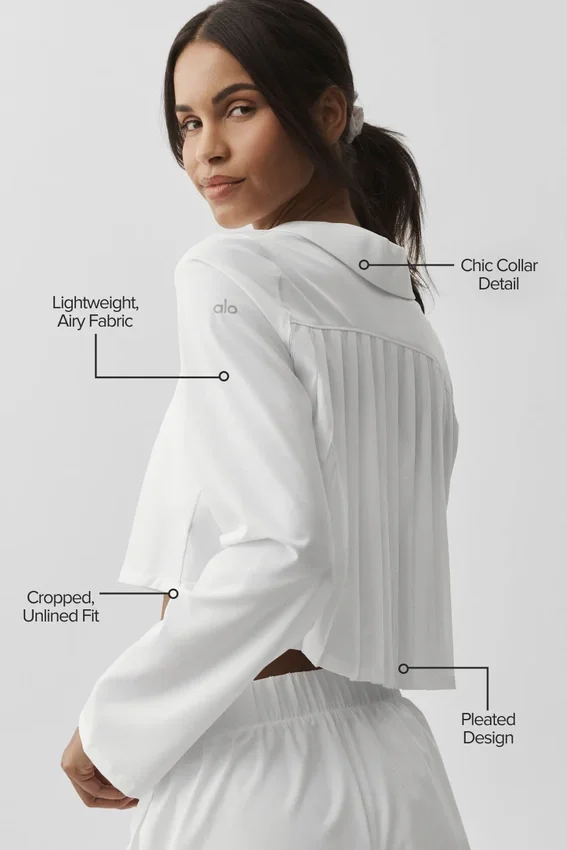 Cropped Unmatched Long Sleeve - White