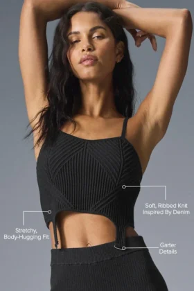 Denim Knit Garter Tank – Black/Anthracite