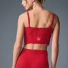Denim Knit Garter Tank - Bold Red/Dark Bold Red