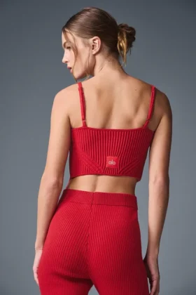 Denim Knit Garter Tank – Bold Red/Dark Bold Red