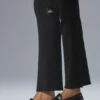 Denim Knit High-Waist Flare Pant - Black/Anthracite