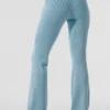 Denim Knit High-Waist Flare Pant - Celestial Blue/Dark Celestial Blue