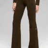 Denim Knit High-Waist Flare Pant - Espresso/Black