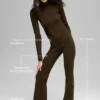 Denim Knit High-Waist Flare Pant - Espresso/Black