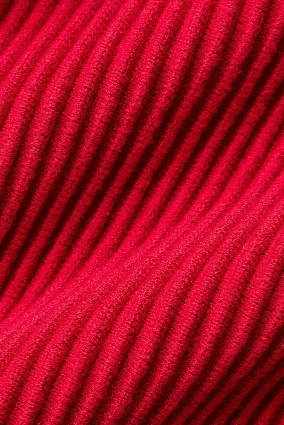 Denim Knit High-Waist Flare Pant - Bold Red/Dark Bold Red