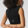 Denim Knit Sleeveless Full Zip Top - Black/Anthracite