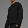 Domain Rib Knit Crew Sweater - Black
