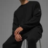 Domain Rib Knit Crew Sweater - Black