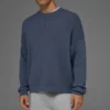 Domain Rib Knit Crew Sweater - Bluestone