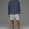Domain Rib Knit Crew Sweater - Bluestone